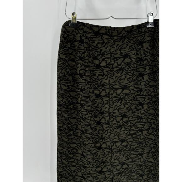NWT Cut Loose Skirt Womens XL Green Black Vintage Midi Stretch Knit Straight - Picture 8 of 15